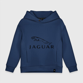 Детское худи Oversize хлопок с принтом Jaguar в Тюмени, френч-терри — 70% хлопок, 30% полиэстер. Мягкий теплый начес внутри —100% хлопок | боковые карманы, эластичные манжеты и нижняя кромка, капюшон на магнитной кнопке | jaguar | авто2012 | ягуар