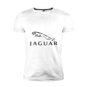 Мужская футболка премиум с принтом Jaguar в Тюмени, 92% хлопок, 8% лайкра | приталенный силуэт, круглый вырез ворота, длина до линии бедра, короткий рукав | jaguar | авто2012 | ягуар