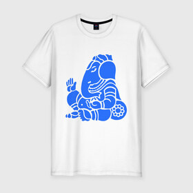 Мужская футболка премиум с принтом Ганеша в Тюмени, 92% хлопок, 8% лайкра | приталенный силуэт, круглый вырез ворота, длина до линии бедра, короткий рукав | слон