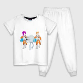 Детская пижама хлопок с принтом Футурама - Бендер держит голову в Тюмени, 100% хлопок |  брюки и футболка прямого кроя, без карманов, на брюках мягкая резинка на поясе и по низу штанин
 | bender | futurama | бендер | футурама