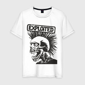 Мужская футболка хлопок с принтом Exploited в Тюмени, 100% хлопок | прямой крой, круглый вырез горловины, длина до линии бедер, слегка спущенное плечо. | exploid | hardcore | punk | rock | панк | рок | рок группы | хард
