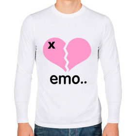 Мужской лонгслив хлопок с принтом Сердце эмо в Тюмени, 100% хлопок |  | Тематика изображения на принте: emo | пловинка сердца | розовое сердце | сердце | сердце эмо | субкультуры | эмо