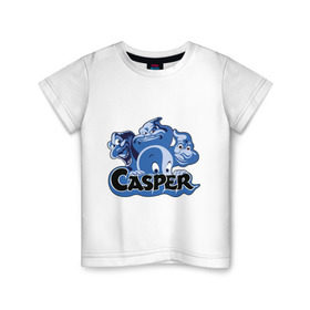 Детская футболка хлопок с принтом Casper в Тюмени, 100% хлопок | круглый вырез горловины, полуприлегающий силуэт, длина до линии бедер | casper | каспер | мультик | привидение
