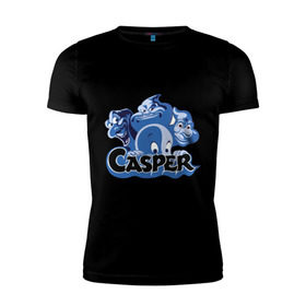 Мужская футболка премиум с принтом Casper в Тюмени, 92% хлопок, 8% лайкра | приталенный силуэт, круглый вырез ворота, длина до линии бедра, короткий рукав | casper | каспер | мультик | привидение