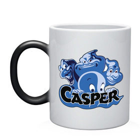 Кружка хамелеон с принтом Casper в Тюмени, керамика | меняет цвет при нагревании, емкость 330 мл | casper | каспер | мультик | привидение