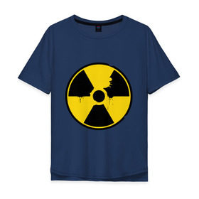 Мужская футболка хлопок Oversize с принтом Радиоактивность в Тюмени, 100% хлопок | свободный крой, круглый ворот, “спинка” длиннее передней части | знак радиации | предупреждение | радиация | радиоактивность | угрозы