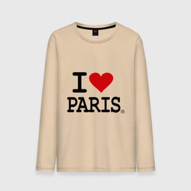 Мужской лонгслив хлопок с принтом I love Paris в Тюмени, 100% хлопок |  | i love | i love paris | европа | париж | франция | французский | я люблю париж