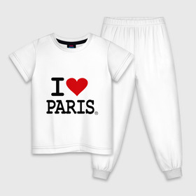 Детская пижама хлопок с принтом I love Paris в Тюмени, 100% хлопок |  брюки и футболка прямого кроя, без карманов, на брюках мягкая резинка на поясе и по низу штанин
 | Тематика изображения на принте: i love | i love paris | европа | париж | франция | французский | я люблю париж
