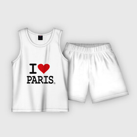 Детская пижама с шортами хлопок с принтом I love Paris в Тюмени,  |  | i love | i love paris | европа | париж | франция | французский | я люблю париж