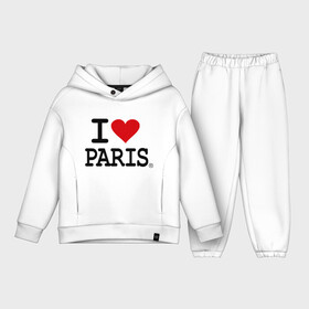 Детский костюм хлопок Oversize с принтом I love Paris в Тюмени,  |  | i love | i love paris | европа | париж | франция | французский | я люблю париж