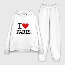 Женский костюм хлопок Oversize с принтом I love Paris в Тюмени,  |  | i love | i love paris | европа | париж | франция | французский | я люблю париж