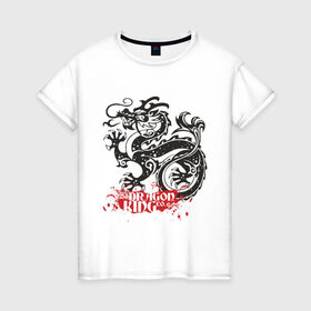 Женская футболка хлопок с принтом Dragon (7) в Тюмени, 100% хлопок | прямой крой, круглый вырез горловины, длина до линии бедер, слегка спущенное плечо | dragon | street art | urban style | дракон | китайский дракон | принт | уличный стиль | урбан стайл | фешн