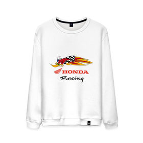 Мужской свитшот хлопок с принтом Honda-Racing в Тюмени, 100% хлопок |  | auto | honda | racing | авто | автобренды | автобрэнды | автогонки | автомобиль | автомобильные | гонки | стритрейсинг | тачки | хонда