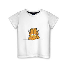 Детская футболка хлопок с принтом Гарфилд (6) в Тюмени, 100% хлопок | круглый вырез горловины, полуприлегающий силуэт, длина до линии бедер | garfield | гарфилд