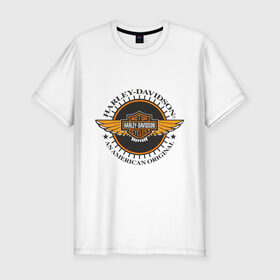 Мужская футболка премиум с принтом Harley-Davidson (4) в Тюмени, 92% хлопок, 8% лайкра | приталенный силуэт, круглый вырез ворота, длина до линии бедра, короткий рукав | Тематика изображения на принте: дэвидсон | харлей | харли