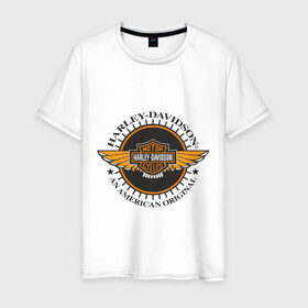 Мужская футболка хлопок с принтом Harley-Davidson (4) в Тюмени, 100% хлопок | прямой крой, круглый вырез горловины, длина до линии бедер, слегка спущенное плечо. | дэвидсон | харлей | харли