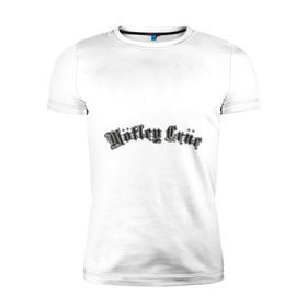 Мужская футболка премиум с принтом Motley Crue в Тюмени, 92% хлопок, 8% лайкра | приталенный силуэт, круглый вырез ворота, длина до линии бедра, короткий рукав | hard rock | hardrock | rock | лого motley crue | логотип motley crue | никки сикс | рок | томи ли | хард рок | хардрок | эмблема motley crue