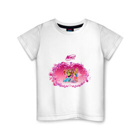Детская футболка хлопок с принтом Winx club new в Тюмени, 100% хлопок | круглый вырез горловины, полуприлегающий силуэт, длина до линии бедер | winx | винкс
