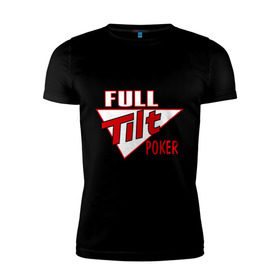 Мужская футболка премиум с принтом Full Tilt Poker в Тюмени, 92% хлопок, 8% лайкра | приталенный силуэт, круглый вырез ворота, длина до линии бедра, короткий рукав | full | poker | tilt | карточные игры | карты | покер