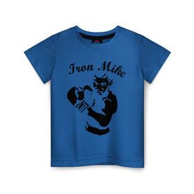 Детская футболка хлопок с принтом Майк Тайсон в Тюмени, 100% хлопок | круглый вырез горловины, полуприлегающий силуэт, длина до линии бедер | mike tyson | железный майк