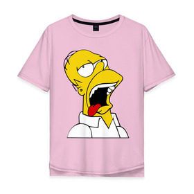 Мужская футболка хлопок Oversize с принтом Gomer Simpson (2) в Тюмени, 100% хлопок | свободный крой, круглый ворот, “спинка” длиннее передней части | гомер