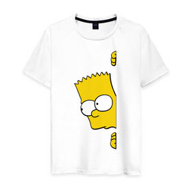 Мужская футболка хлопок с принтом Bart Simpson (3) в Тюмени, 100% хлопок | прямой крой, круглый вырез горловины, длина до линии бедер, слегка спущенное плечо. | гомер