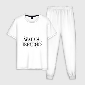 Мужская пижама хлопок с принтом Walls Jericho в Тюмени, 100% хлопок | брюки и футболка прямого кроя, без карманов, на брюках мягкая резинка на поясе и по низу штанин
 | 