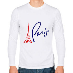 Мужской лонгслив хлопок с принтом Paris (3) в Тюмени, 100% хлопок |  | france | paris | европа | париж | франция | французский | эйфелева башня