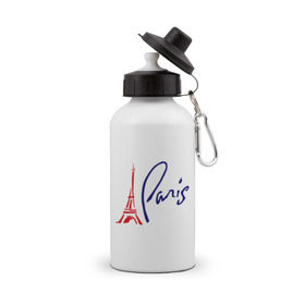 Бутылка спортивная с принтом Paris (3) в Тюмени, металл | емкость — 500 мл, в комплекте две пластиковые крышки и карабин для крепления | france | paris | европа | париж | франция | французский | эйфелева башня