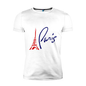 Мужская футболка премиум с принтом Paris (3) в Тюмени, 92% хлопок, 8% лайкра | приталенный силуэт, круглый вырез ворота, длина до линии бедра, короткий рукав | france | paris | европа | париж | франция | французский | эйфелева башня