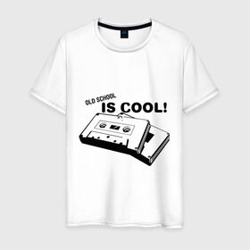 Мужская футболка хлопок с принтом Old School is сool! в Тюмени, 100% хлопок | прямой крой, круглый вырез горловины, длина до линии бедер, слегка спущенное плечо. | old school