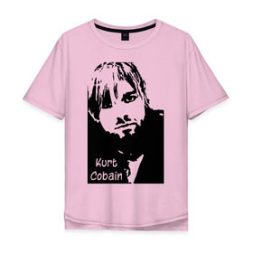 Мужская футболка хлопок Oversize с принтом Курт Кобейн в Тюмени, 100% хлопок | свободный крой, круглый ворот, “спинка” длиннее передней части | Тематика изображения на принте: kurt cobain | nirvana | курт кобейн | нирвана