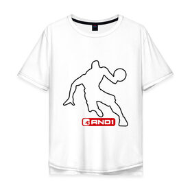 Мужская футболка хлопок Oversize с принтом AND1 streetball в Тюмени, 100% хлопок | свободный крой, круглый ворот, “спинка” длиннее передней части | and1 | and1 streetball | and1 team | стритбол. стрит бол | энд 1
