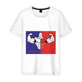 Мужская футболка хлопок с принтом Качек в Тюмени, 100% хлопок | прямой крой, круглый вырез горловины, длина до линии бедер, слегка спущенное плечо. | body building | bodybuilding | боди билдинг | бодибилдинг | качек | русская сила | сила | силач