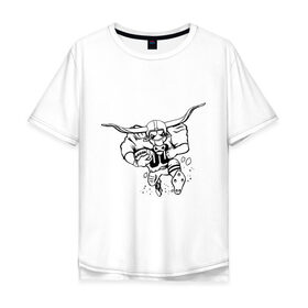 Мужская футболка хлопок Oversize с принтом Chicago bulls в Тюмени, 100% хлопок | свободный крой, круглый ворот, “спинка” длиннее передней части | американский футбол | регби