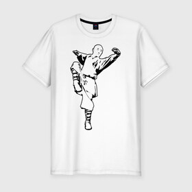 Мужская футболка премиум с принтом Кунг-фу в Тюмени, 92% хлопок, 8% лайкра | приталенный силуэт, круглый вырез ворота, длина до линии бедра, короткий рукав | 