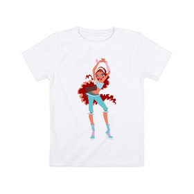 Детская футболка хлопок с принтом Лейла в Тюмени, 100% хлопок | круглый вырез горловины, полуприлегающий силуэт, длина до линии бедер | winx | винкс | лейлалейла