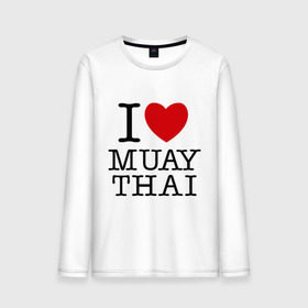 Мужской лонгслив хлопок с принтом I love Muay Thai в Тюмени, 100% хлопок |  | муай тай