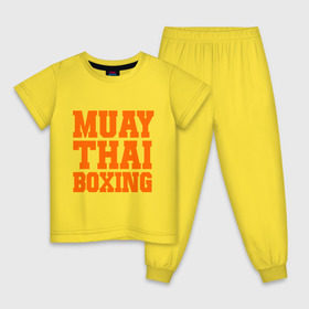 Детская пижама хлопок с принтом Muay Thai Boxing в Тюмени, 100% хлопок |  брюки и футболка прямого кроя, без карманов, на брюках мягкая резинка на поясе и по низу штанин
 | емельяненко | муай тай