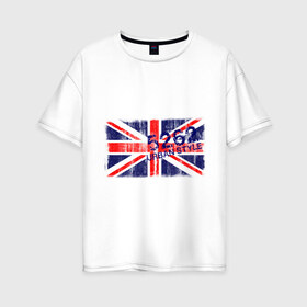 Женская футболка хлопок Oversize с принтом England Urban flag в Тюмени, 100% хлопок | свободный крой, круглый ворот, спущенный рукав, длина до линии бедер
 | 5262 | england | gb | uk | urban style | англия | британия | британский флаг | великобритания | флаги