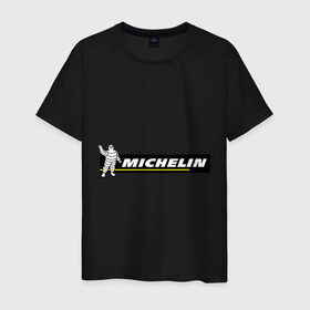 Мужская футболка хлопок с принтом Michelin в Тюмени, 100% хлопок | прямой крой, круглый вырез горловины, длина до линии бедер, слегка спущенное плечо. | Тематика изображения на принте: michelin | авто | авто2012 | автомобили | машины | мишлен | тачки | тюнинг | шины мишлен