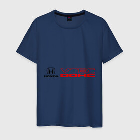 Мужская футболка хлопок с принтом Honda dohc vtec в Тюмени, 100% хлопок | прямой крой, круглый вырез горловины, длина до линии бедер, слегка спущенное плечо. | dohc | honda | vtec | авто | логотип | машина | хонда | японские