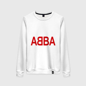 Женский свитшот хлопок с принтом ABBA в Тюмени, 100% хлопок | прямой крой, круглый вырез, на манжетах и по низу широкая трикотажная резинка  | 70е | 80е | abba | абба | группа | квартет | музыка | музыкальные группы | поп музыка