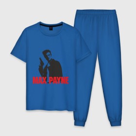 Мужская пижама хлопок с принтом Max Payne (2) в Тюмени, 100% хлопок | брюки и футболка прямого кроя, без карманов, на брюках мягкая резинка на поясе и по низу штанин
 | Тематика изображения на принте: max payne | shooter | макс пейн | стрелялка | шутер