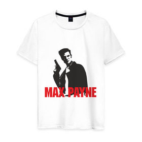 Мужская футболка хлопок с принтом Max Payne (2) в Тюмени, 100% хлопок | прямой крой, круглый вырез горловины, длина до линии бедер, слегка спущенное плечо. | max payne | shooter | макс пейн | стрелялка | шутер