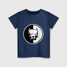 Детская футболка хлопок с принтом Pitbull (2) в Тюмени, 100% хлопок | круглый вырез горловины, полуприлегающий силуэт, длина до линии бедер | pitbull | спартак