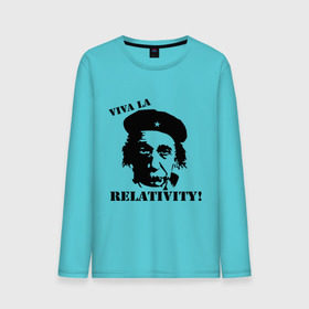 Мужской лонгслив хлопок с принтом Эйнштейн - Viva La Relativity! в Тюмени, 100% хлопок |  | че гевара