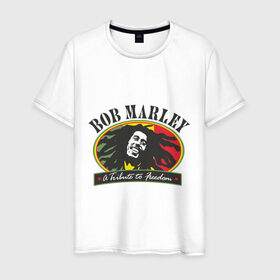 Мужская футболка хлопок с принтом Bob Marley (7) в Тюмени, 100% хлопок | прямой крой, круглый вырез горловины, длина до линии бедер, слегка спущенное плечо. | bob | bob marley | reggae | боб марли | музыка | раста | растаманские | регги