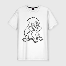 Мужская футболка премиум с принтом Белочка (2) в Тюмени, 92% хлопок, 8% лайкра | приталенный силуэт, круглый вырез ворота, длина до линии бедра, короткий рукав | белка | белочка | бельченок | бельчонок