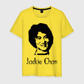 Мужская футболка хлопок с принтом Jackie Chan в Тюмени, 100% хлопок | прямой крой, круглый вырез горловины, длина до линии бедер, слегка спущенное плечо. | 